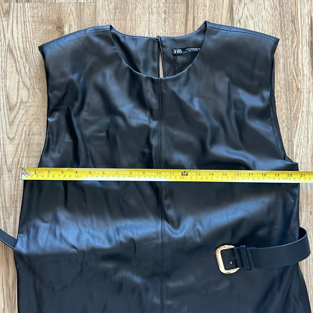 NEW! Zara Faux Leather Sleeveless Mini Dress - Picture 7 of 8